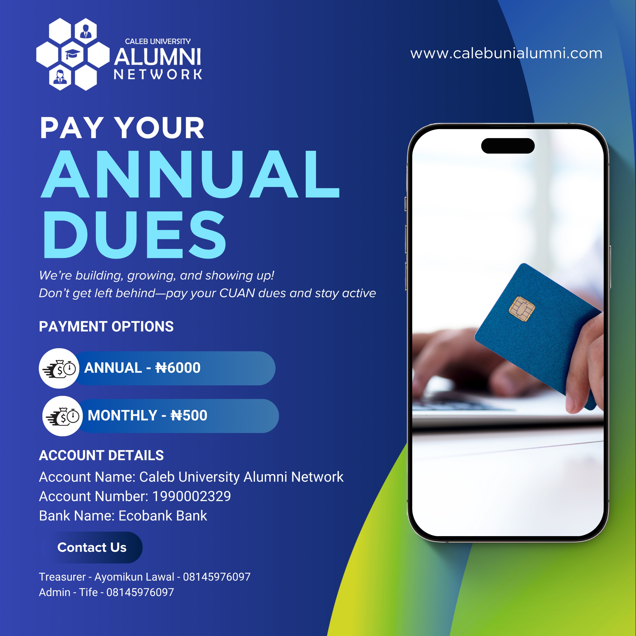 Caleb University Alumni Dues & Membership Commitment